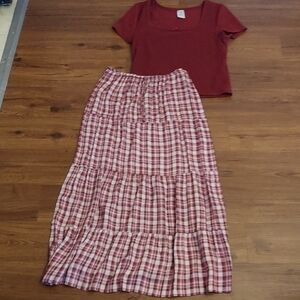 Maxi Skirt and Matching Crop Top